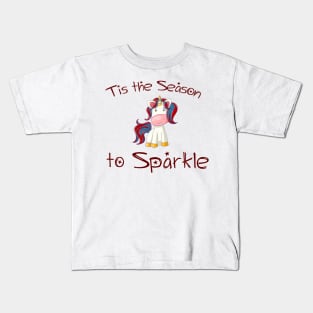 Christmas Unicorn: Tis the Season to Sparkle Kids T-Shirt